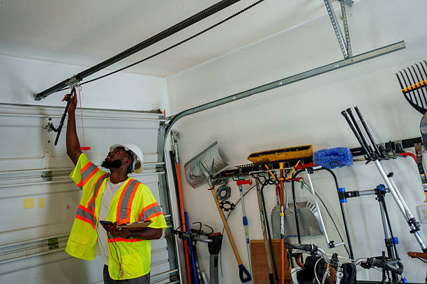 Professional Garage Door Panel Replacement technician working in Keasbey, NJ